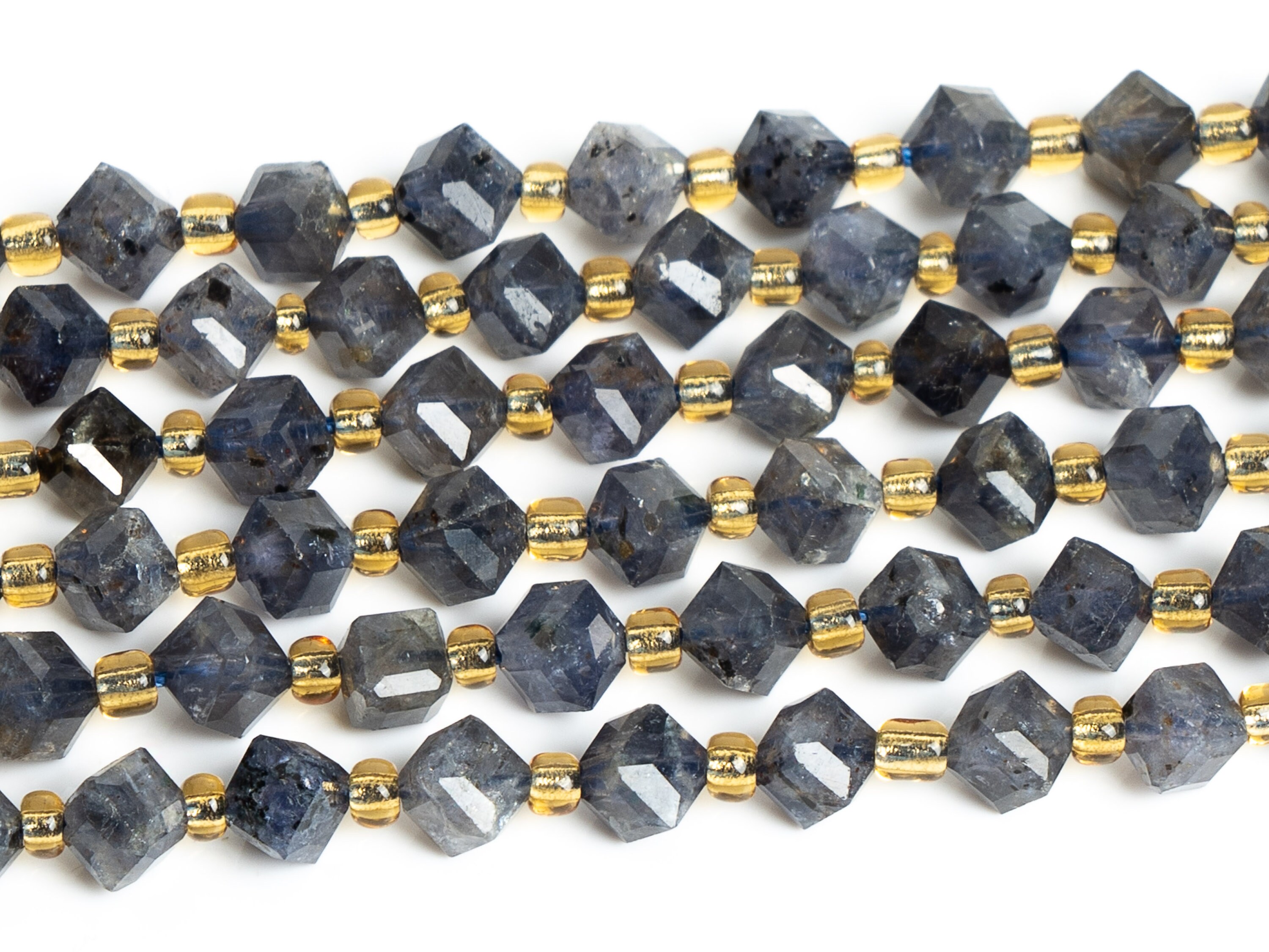 Dark Blue Iolite Beads Grade Aa+ Gemstone Faceted Cube Loose Beads 6mm 8mm Bulk Lot Options