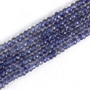 Iolite Gemstone Beads: 3.5mm Micro Faceted Rondelle, 13" Strand Iolite Gemstone Beads: 3.5mm Micro Faceted Rondelle, 13" Strand