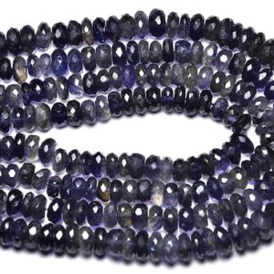 Iolite Rondelle Beads - 8 inches - Natural Faceted Iolite Rondelle - Size is 7.5 - 8 mm #2534 Iolite Rondelle Beads - 8 inches - Natural Faceted Iolite Rondelle - Size is 7.5 - 8 mm #2534