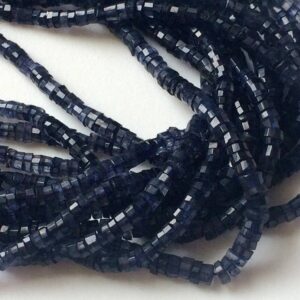 5mm Iolite Faceted Spacer Beads, Natural Iolite Tyre Beads, Iolite Beads, Iolite For Necklace, Iolite Beads (6in To 13in Options) - Apa31