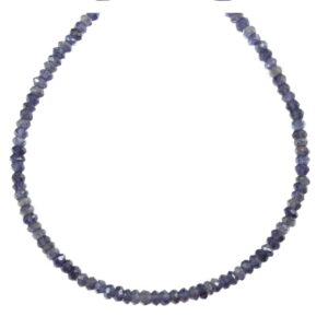 Blue Iolite Necklace 14k Gold Filled Or Sterling Silver 18 19 Inch Chain Faceted Natural Earthy Gemstones Solid Strand 4mm Blue Gray