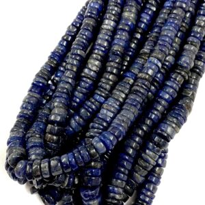 Blue Iolite Smooth Tyre Shape Beads 7mm To 8mm Natural Blue Iolite Gemstone Beads Iolite Smooth Flat Rondelle Beaded Necklace Iolite Smooths