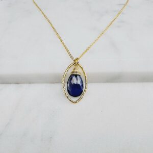 Iolite Necklace, Gemstone Necklace / Handmade Jewelry / Necklaces for Women, Simple Gold Necklace, Layered Necklace, Dainty Necklace, Choker