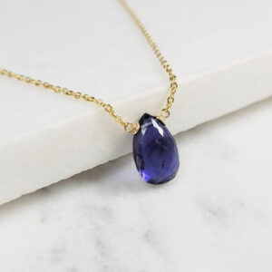 Iolite Necklace, Gemstone Necklace / Handmade Jewelry / Necklaces for Women, Simple Gold Necklace, Layered Necklace, Dainty Necklace, Choker