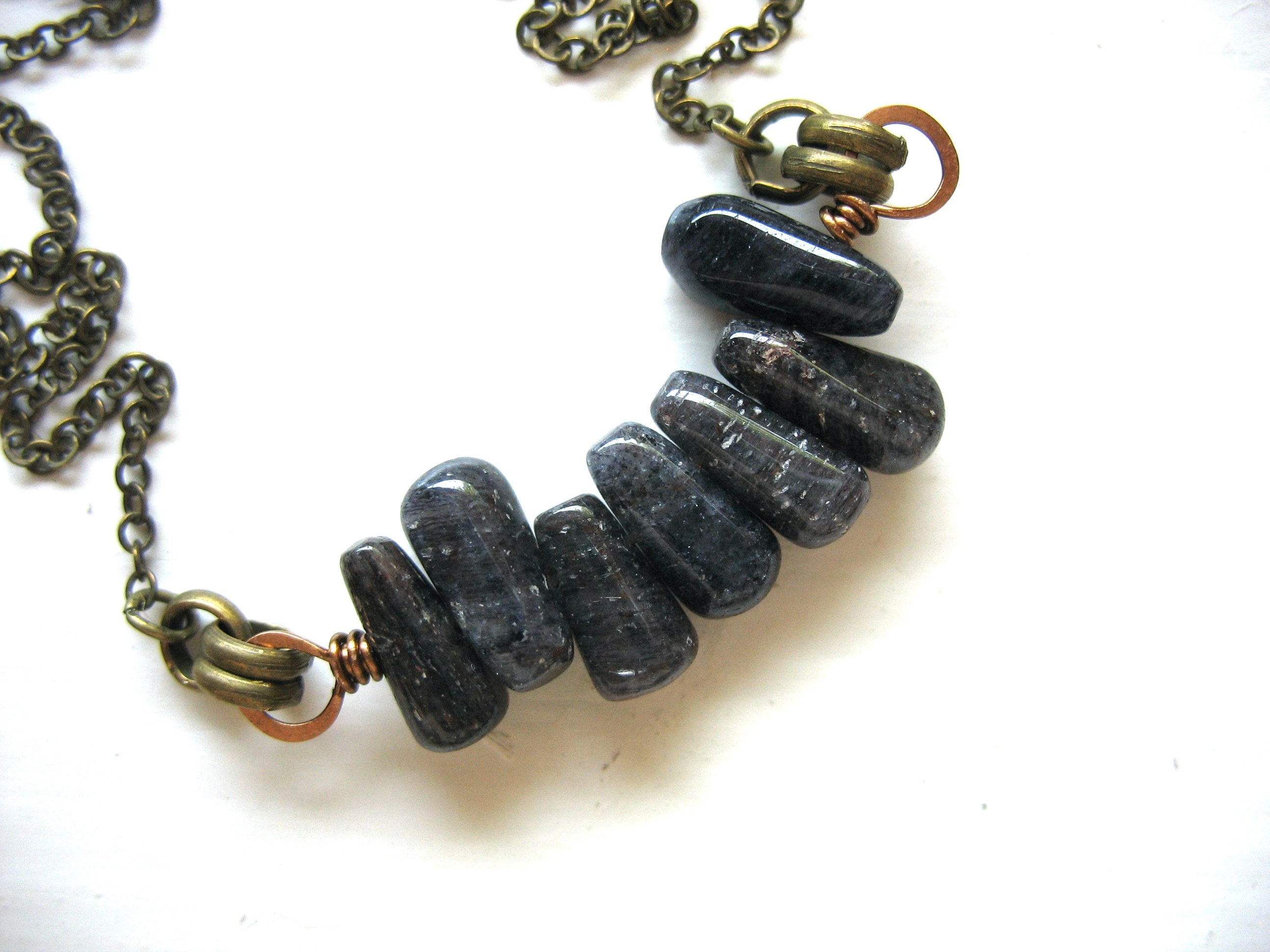 Iolite Gemstone Necklace Jewelry Made In Usa