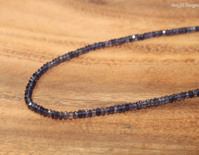 Iolite Necklace, Iolite Jewelry Sterling Silver, Shaded, Beads, Gemstone Jewelry Iolite Necklace, Iolite Jewelry Sterling Silver, Shaded, Beads, Gemstone Jewelry