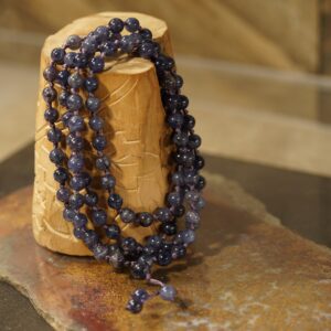 Iolite Mala Necklace • Iolite Mala For Creativity And Vision • 6mm • 8mm • 10mm • Intuition Necklace • Gemstone Mala • 108+1 • Ag4781