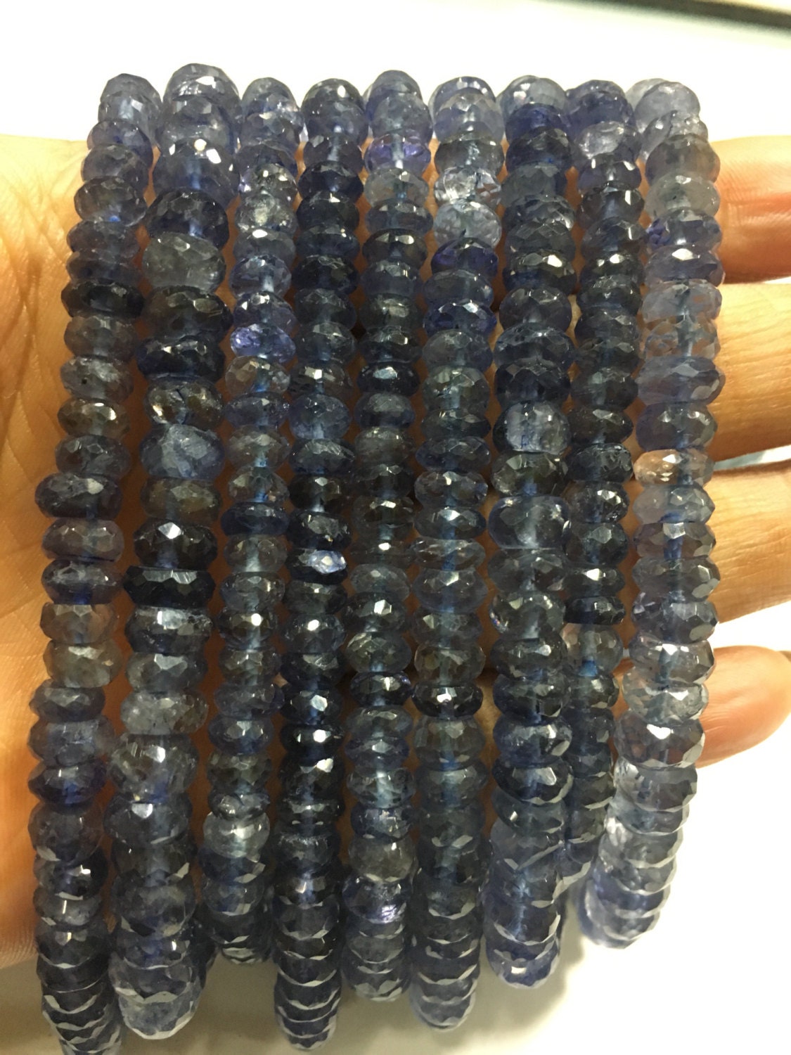 Natural Iolite Faceted Rondelle Shape Gemstone Beads, 6-6.5 Mm Birthstone Gemstone For Necklace Making, 9 Inch Strand Reduce Stress Beads Natural Iolite Faceted Rondelle Shape Gemstone Beads, 6-6.5 Mm Birthstone Gemstone For Necklace Making, 9 Inch Strand Reduce Stress Beads