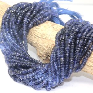 Natural Iolite Faceted Rondelle Beads, Iolite Shaded Rondelle Beads, Iolite Gemstone Beads,blue Iolite Necklace, Iolite Beads Strand Jewelry