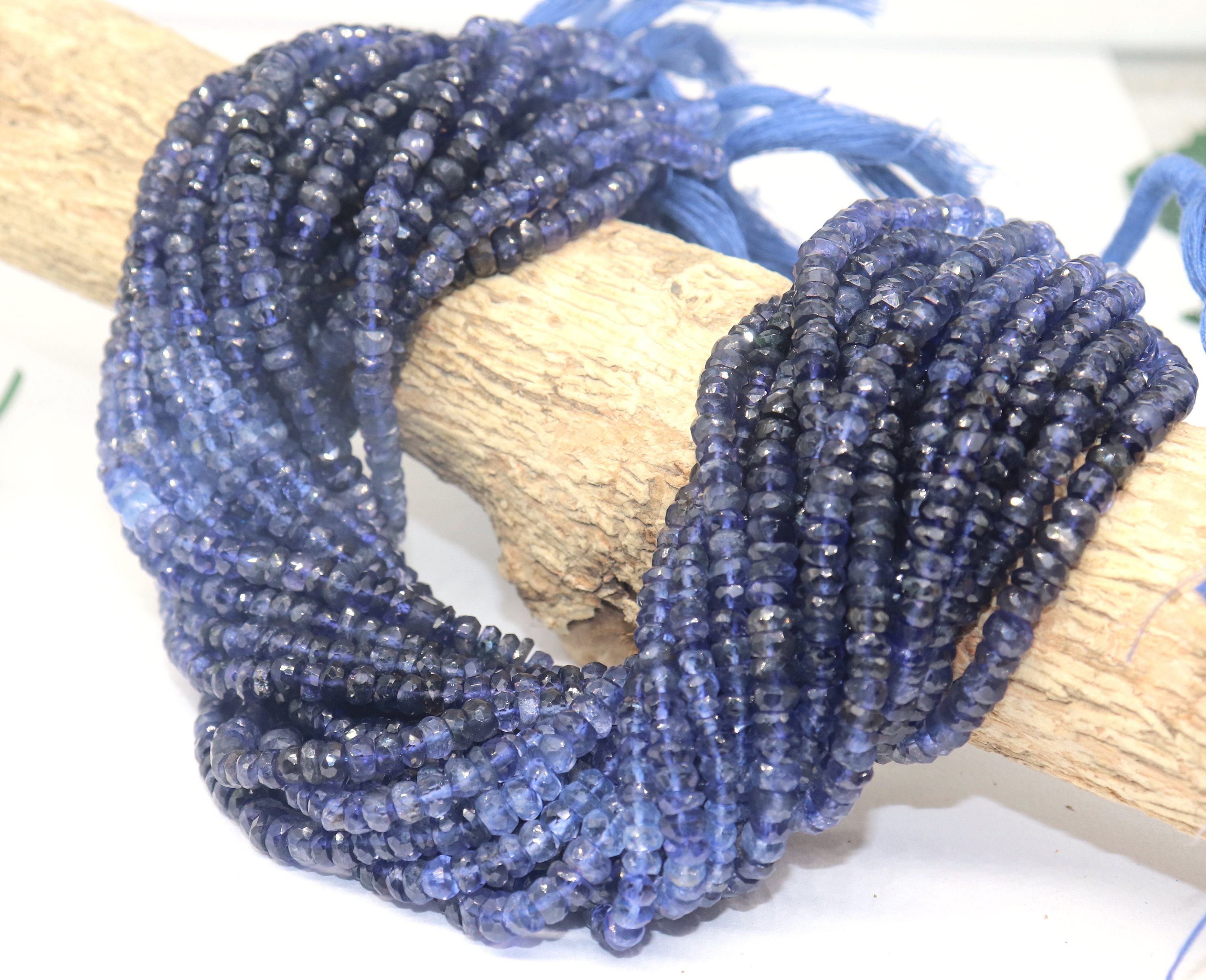 Natural Iolite Faceted Rondelle Beads, Iolite Shaded Rondelle Beads, Iolite Gemstone Beads,blue Iolite Necklace, Iolite Beads Strand Jewelry