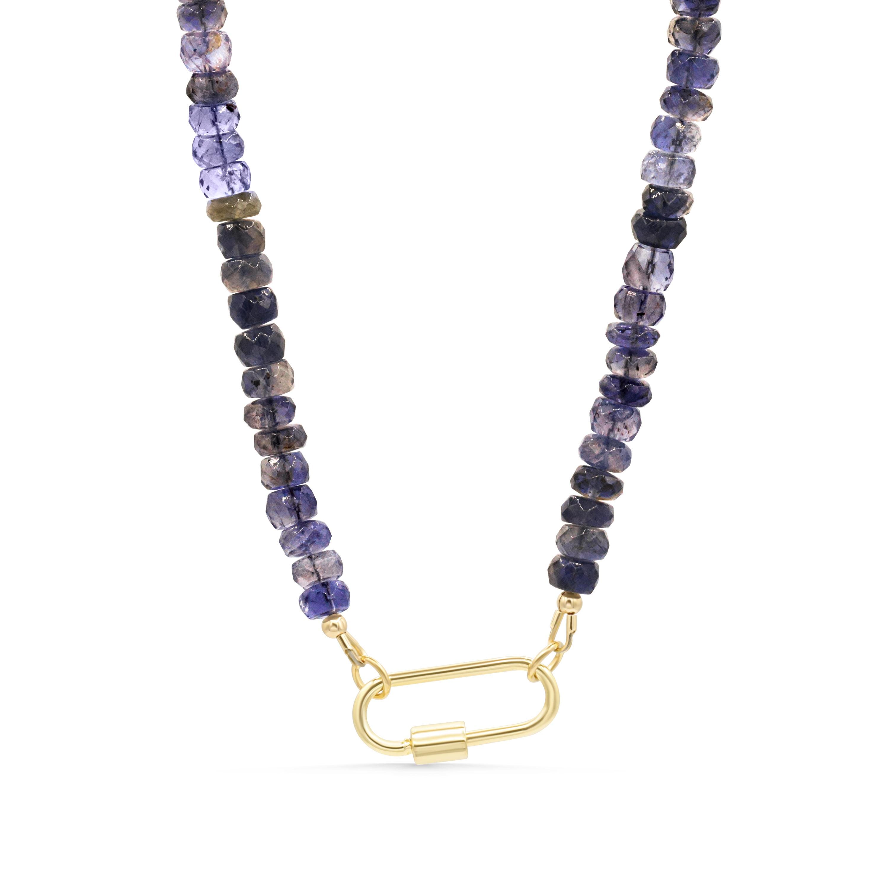Ombre Iolite Necklace | Iolite Beaded Necklace | Iolite Necklace For Women [enim2010] | Gemstone Necklace For Women | Beaded Iolite
