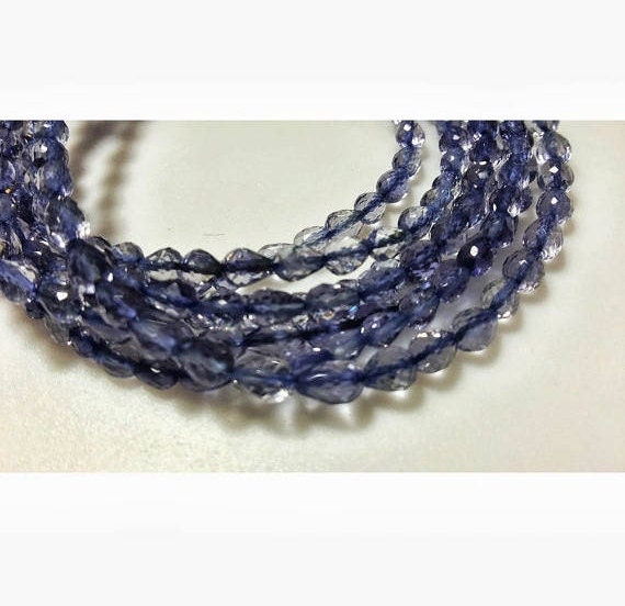 5-6mm Approx., Iolite Faceted Tear Drops, Iolite Drop Beads, Iolite Straight Drilled Drop Beads For Jewelry (15pcs To 30pcs Options)