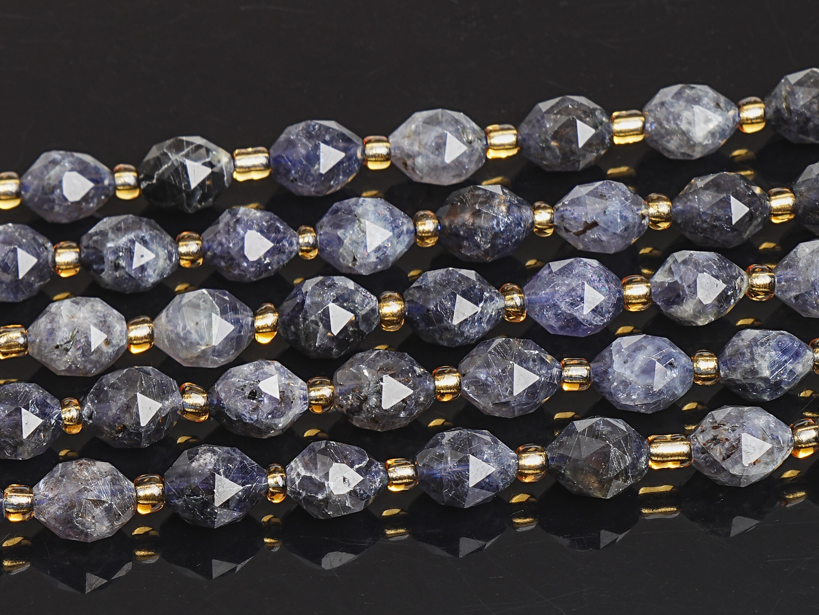 6mm Gray Purple Iolite Beads Grade Aa+ Gemstone Drum Barrel Rice Bead Loose Beads 15"/7.5" Bulk Lot Options