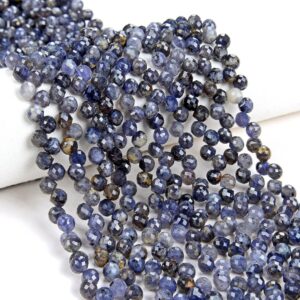 6mm Natural Iolite Gemstone Grade Aa Micro Faceted Briolette Loose Beads (p8)