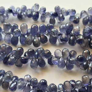 6x9mm Iolite Faceted Teardrop Beads, Natural Violet Blue Iolite Faceted Drops, Iolite Beads For Jewelry (3.5in To 7in Options) - Dga24 6x9mm Iolite Faceted Teardrop Beads, Natural Violet Blue Iolite Faceted Drops, Iolite Beads For Jewelry (3.5in To 7in Options) - Dga24
