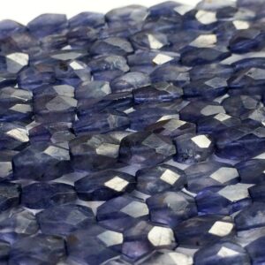 8-10mm Iolite Faceted Bicone Beads, Iolite Faceted Drum Beads, 13 In Iolite Gemstone Beads For Jewelry (/1st To 5st Options)