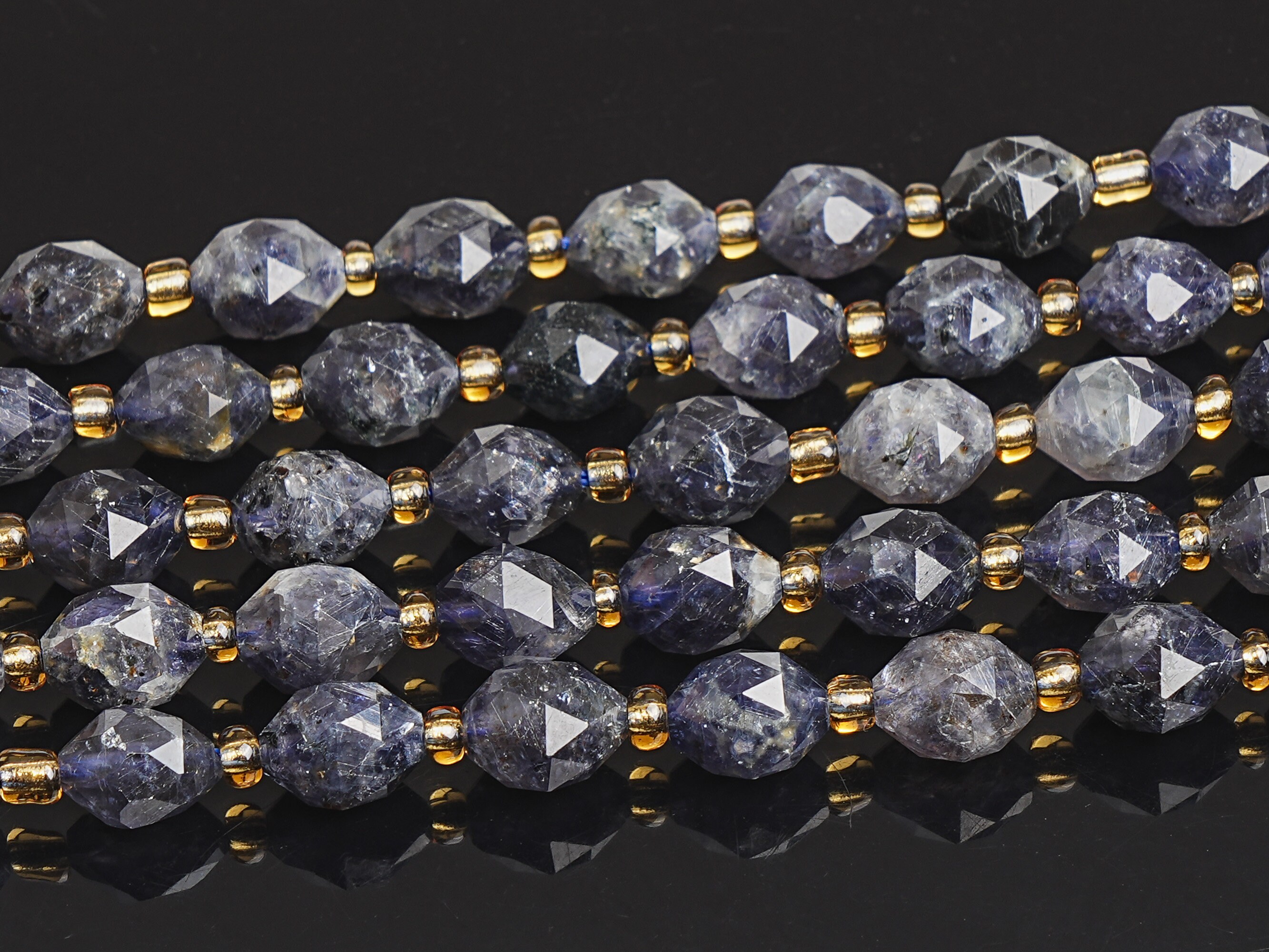 8mm Dark Blue Iolite Beads Grade Aa Genuine Natural Gemstone Drum Barrel Rice Bead Loose Beads 15"/7.5" Bulk Lot Options