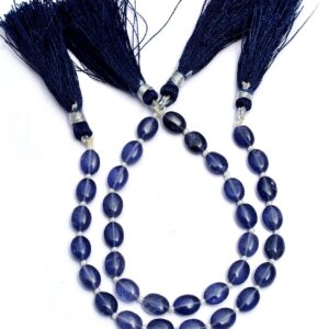 Aaa+ Iolite Gemstone 7x9mm Smooth Oval Beads, 7inch Strand