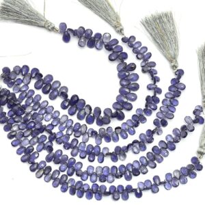 AAA+ Iolite Gemstone 5x8mm Pear Briolette Beads | 8inch Strand | Natural Iolite Semi Precious Gemstone Faceted Briolette Beads for Jewelry AAA+ Iolite Gemstone 5x8mm Pear Briolette Beads | 8inch Strand | Natural Iolite Semi Precious Gemstone Faceted Briolette Beads for Jewelry