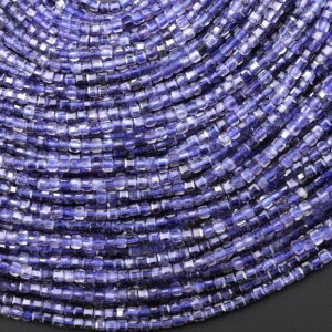 Aaa Natural Iolite Gemstone Faceted 2mm Cube Beads Translucent Gemstone 15.5" Strand