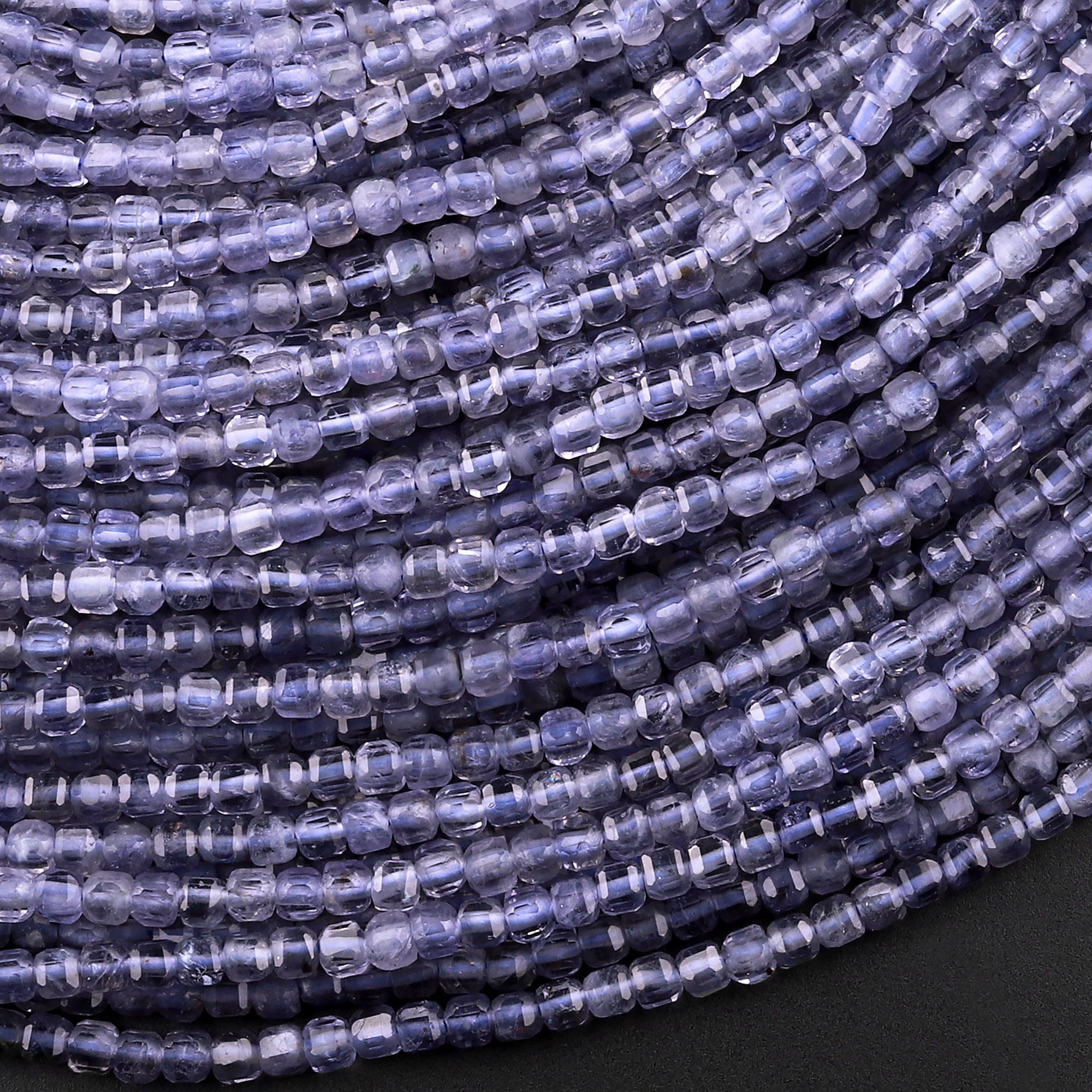 Aaa Natural Iolite Gemstone Faceted 2mm 3mm Cube Beads 15.5" Strand Aaa Natural Iolite Gemstone Faceted 2mm 3mm Cube Beads 15.5" Strand
