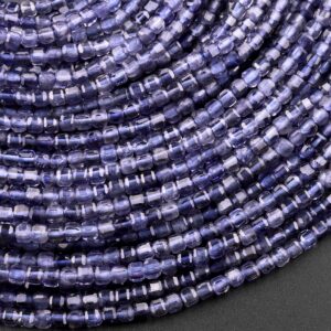 AAA Natural Iolite Gemstone Faceted 2mm 3mm Cube Square Beads 15.5" Strand AAA Natural Iolite Gemstone Faceted 2mm 3mm Cube Square Beads 15.5" Strand