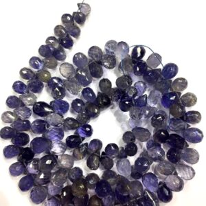 AAA QUALITY~High Luster~Natural Iolite Faceted Teardrop Beads Iolite Teardrop Briolettes Iolite Gemstone Beads Wholesale Price Iolite Beads