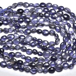 Beautiful Iolite Oval Beads - 15 inches - Natural Smooth Iolite Oval Beads - Size is 4x5 - 6x8 mm #2517