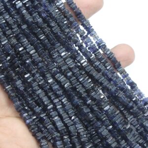 Blue Iolite Heishi Beads: 4-4.5mm Square Gemstone Beads, 16" Strand
