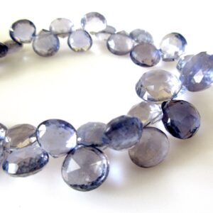 Iolite Faceted Heart Beads, AAA Iolite Briolette Beads, Heart Shaped Iolite Briolettes, 5mm/7mm/11mm, Loose Iolite Gemstone Beads, GDS1092 Iolite Faceted Heart Beads, AAA Iolite Briolette Beads, Heart Shaped Iolite Briolettes, 5mm/7mm/11mm, Loose Iolite Gemstone Beads, GDS1092