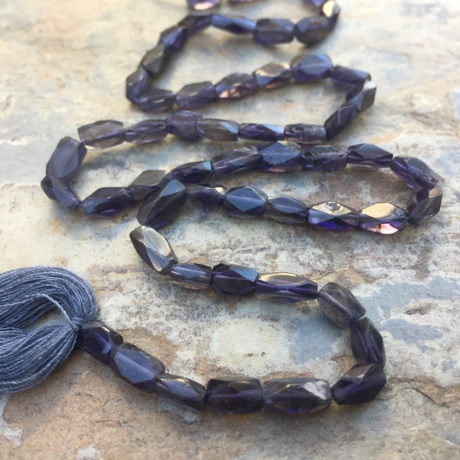 Faceted Iolite Rectangle Beads, 5 To 6mm Approx, 14 Inch Strand Faceted Iolite Rectangle Beads, 5 To 6mm Approx, 14 Inch Strand