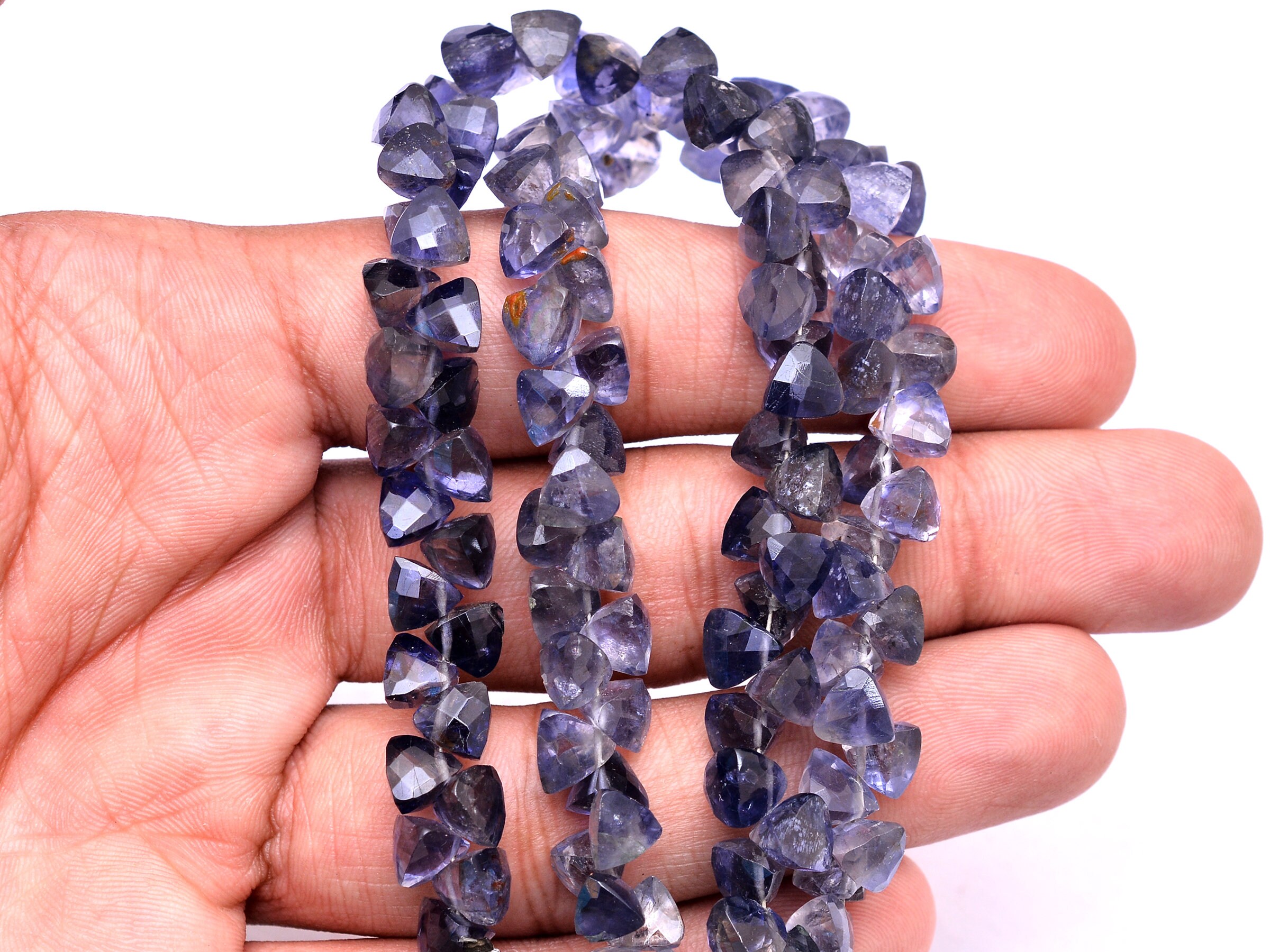 Iolite Gemstone 6x6mm Trillion Briolette Beads | Natural Iolite Semi Precious Gemstone Faceted Trillion Beads For Jewelry Making Iolite Gemstone 6x6mm Trillion Briolette Beads | Natural Iolite Semi Precious Gemstone Faceted Trillion Beads For Jewelry Making