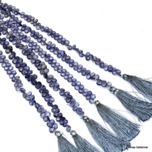 Iolite Gemstone Faceted Heart Briolette | 5mm-6mm Heart Beads 8" Strand | AAA Natural iolite Semi Precious Gemstone Briolettes for Jewelry Iolite Gemstone Faceted Heart Briolette | 5mm-6mm Heart Beads 8" Strand | AAA Natural iolite Semi Precious Gemstone Briolettes for Jewelry