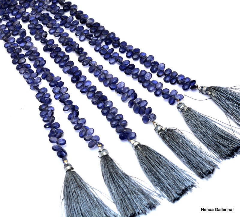 Iolite Gemstone Pear Briolette Beads | 8inch Strand | Aaa+ Natural Iolite Semi Precious Gemstone Faceted 6x9mm Briolette Beads For Jewelry Iolite Gemstone Pear Briolette Beads | 8inch Strand | Aaa+ Natural Iolite Semi Precious Gemstone Faceted 6x9mm Briolette Beads For Jewelry