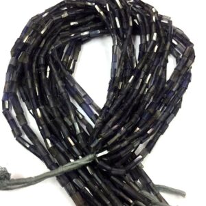 Natural Iolite Faceted Tube Beads 4mm Gemstone Beads Superb Quality 14" Strand