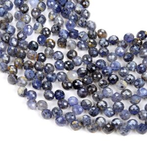 Natural Iolite Gemstone Grade Aa Micro Faceted Briolette 6mm Loose Beads Bulk Lot 1,2,6,12 And 50 (p8)