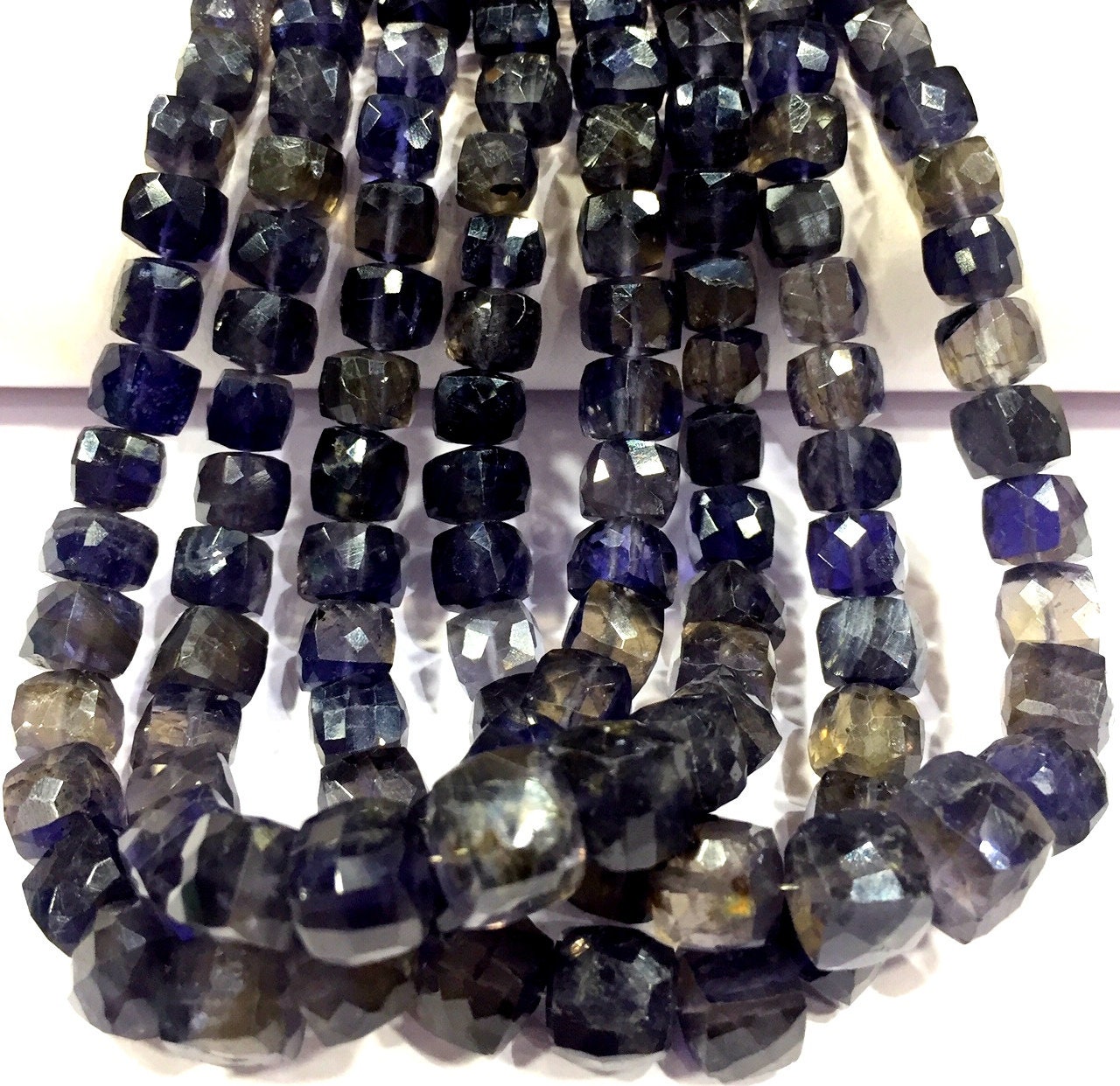 Natural Rare Iolite Faceted Cube Shape Beads Iolite Gemstone Beads Iolite Cube Beads Iolite Strand Jewelry Making Beads Top Quality Beads.