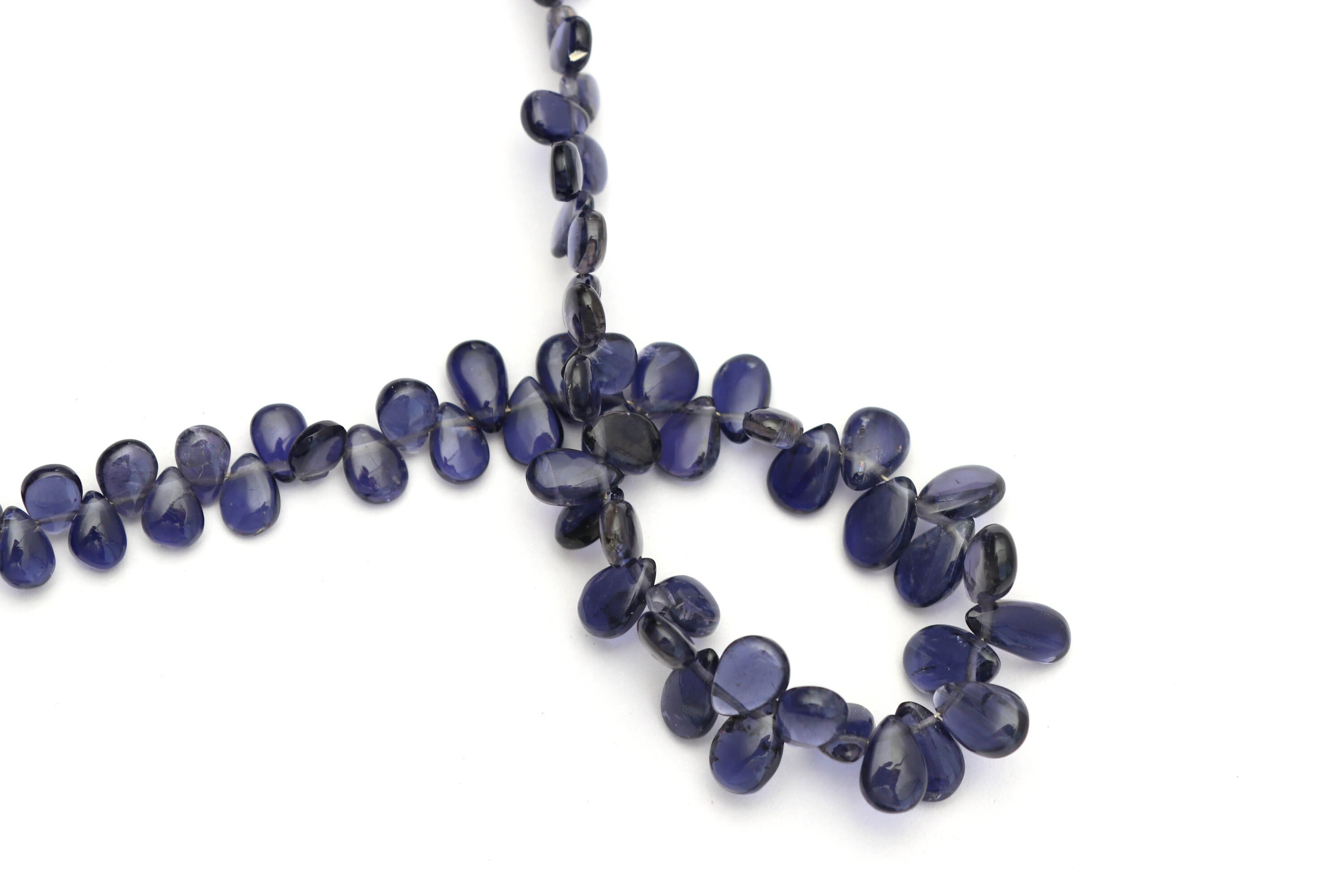 Natural Iolite Smooth Pears Beads - Iolite Smooth - 5.5 Mm To 6 Mm - Iolite Pear - Gem Quality , 8 Inch/ 20 Cm Full Strand, Price Per Strand