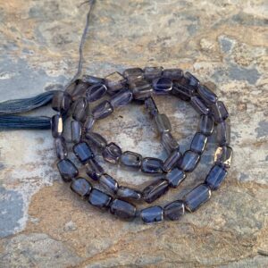 Iolite Rectangle Beads, 5 To 6mm, 12.5 Inch Strand
