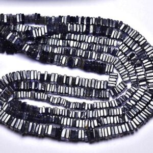 Iolite Square Heishi Beads - 16 inches -Beautiful Natural Smooth Iolite Square Heishi - Size is 5 - 5.5 mm #2536