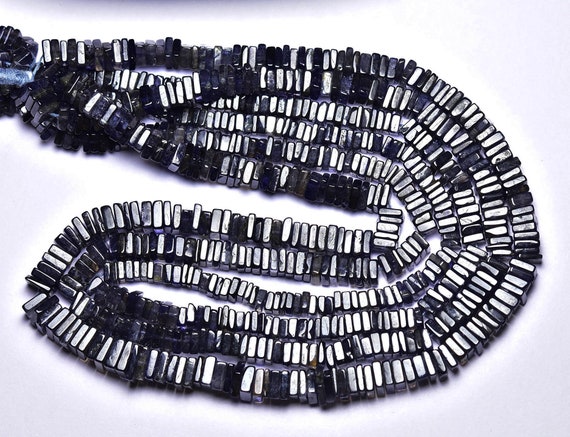 Iolite Square Heishi Beads - 16 Inches -beautiful Natural Smooth Iolite Square Heishi - Size Is 5 - 5.5 Mm #2536