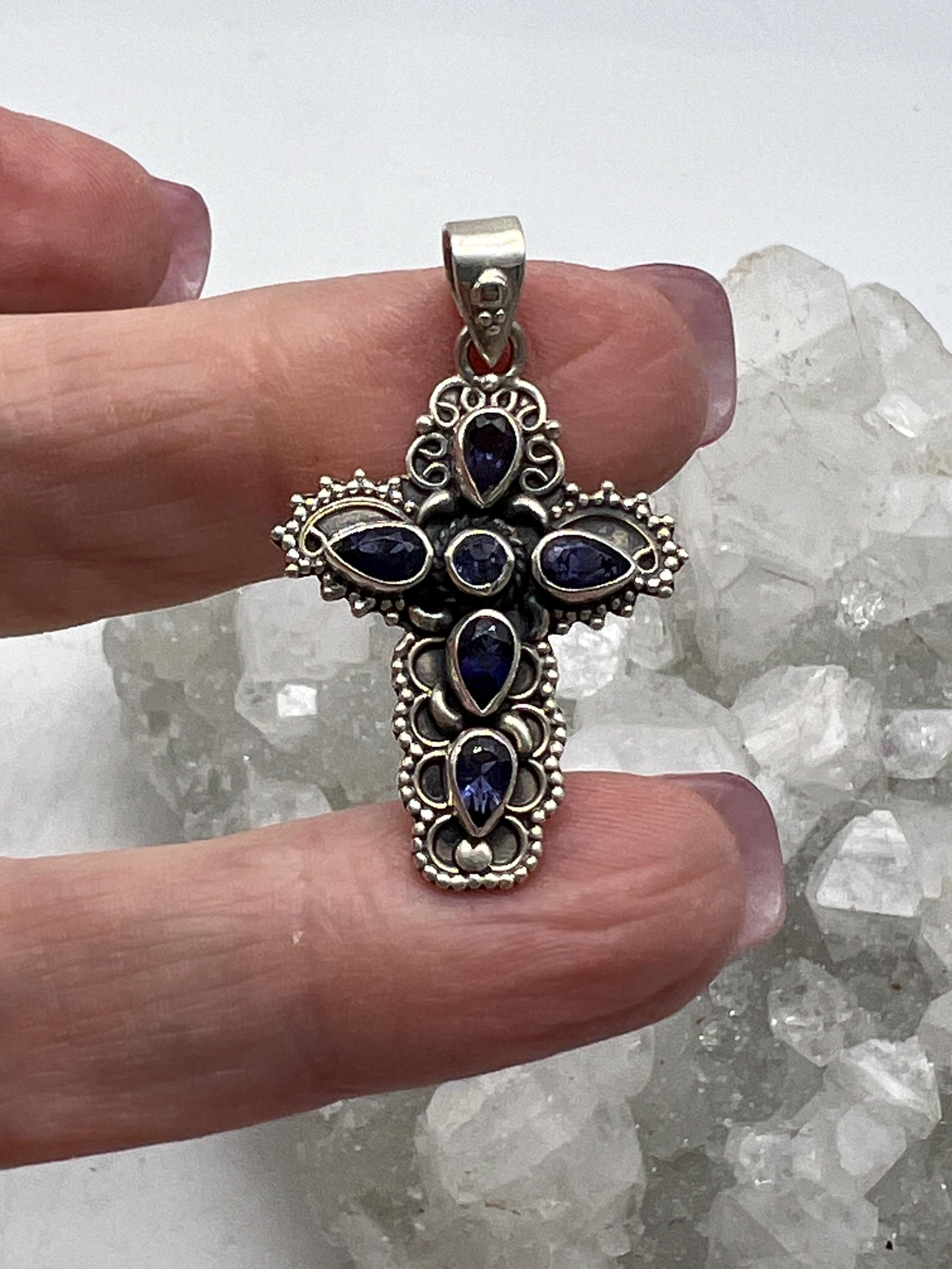 Iolite Cross Pendant Iolite Cross Pendant