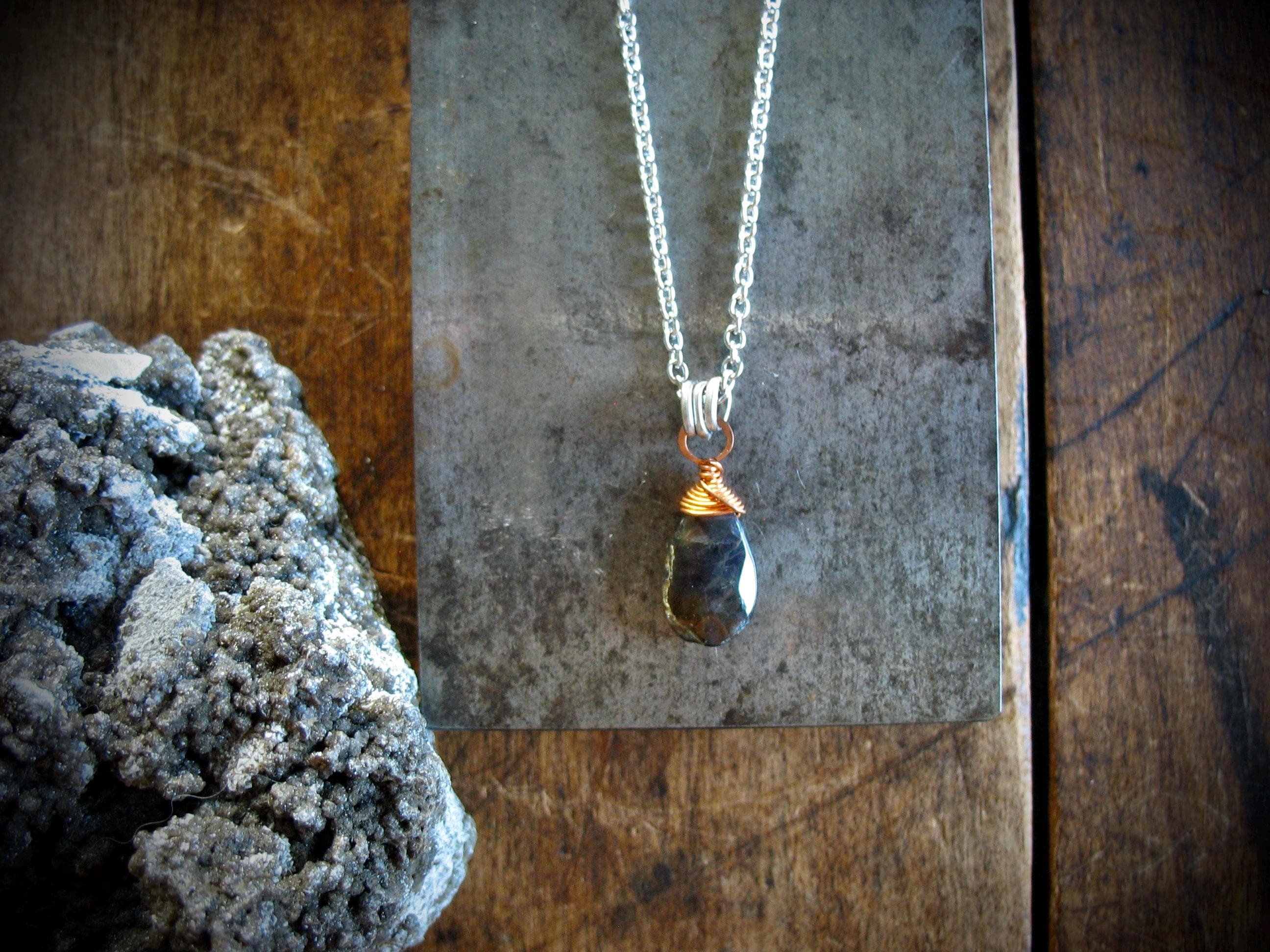 Faceted Iolite Gemstone Birthstone Pendant Necklace Jewelry Handmade In Usa