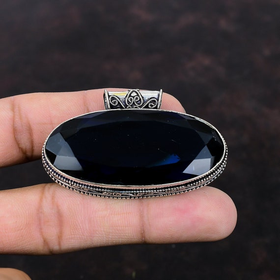 Faceted Iolite Pendant: Handmade 925 Sterling Silver Gemstone Jewelry