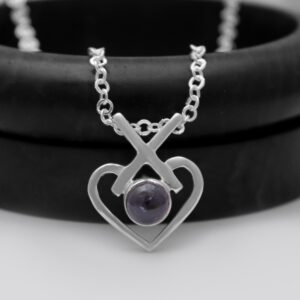Iolite Heart Pendant, 925 Sterling Silver, Handmade, Natural Gemstone Iolite Heart Pendant, 925 Sterling Silver, Handmade, Natural Gemstone