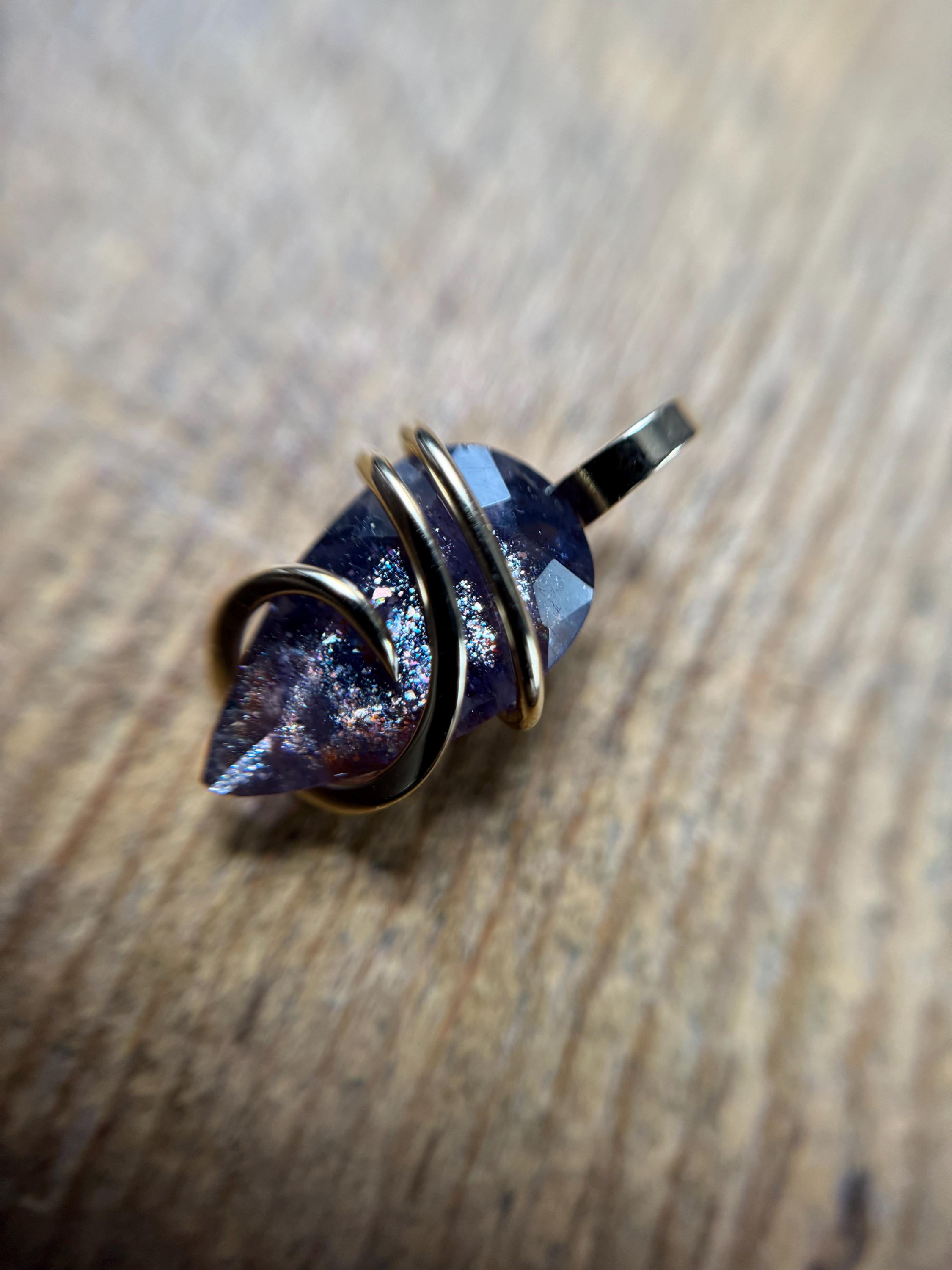 Iolite In 14k Gold Pendant