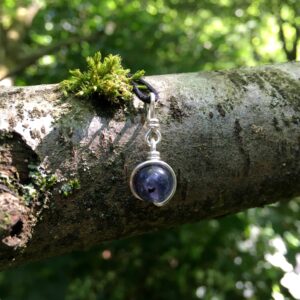 Minimalist Iolite Necklace: Wire Wrapped Gemstone Pendant Minimalist Iolite Necklace: Wire Wrapped Gemstone Pendant