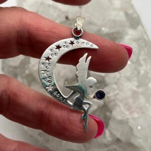 Moon Dancing Fairy Pendant with an Iolite Accent Moon Dancing Fairy Pendant with an Iolite Accent