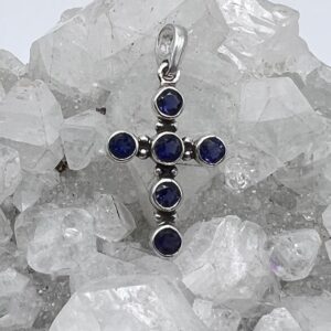 Petite Iolite Cross Pendant Petite Iolite Cross Pendant
