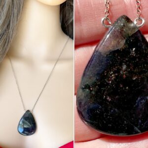 Raw Iolite Necklace, Iolite Crystal Necklace, Blue Iolite Jewelry, Gold Or Silver Iolite Pendant Necklace, Blue Stone Necklace Actual Stone Raw Iolite Necklace, Iolite Crystal Necklace, Blue Iolite Jewelry, Gold Or Silver Iolite Pendant Necklace, Blue Stone Necklace Actual Stone